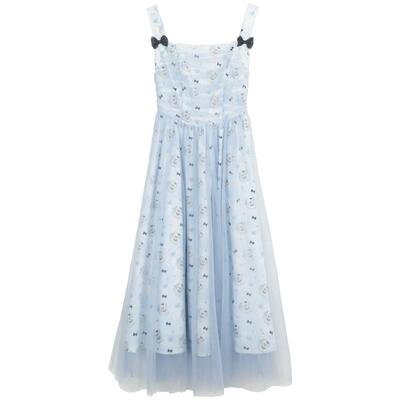 KEIKO温柔蓝色小碎花吊带裙