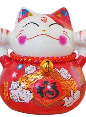 陶瓷小号招财猫喜糖罐储蓄罐公司年会周年庆婚礼创意可爱宴会礼品