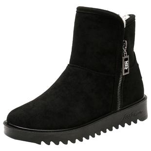 雪地靴女2025冬季新款老北京布鞋棉鞋加绒加厚底保暖棉靴短筒短靴