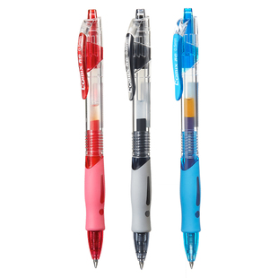 齐心财务按动中性笔会计财务财会专用笔黑色笔水笔0.38签字笔速干ST头笔尖按压式速干半针管细线幅高颜值