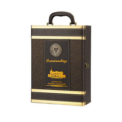 加宽包装盒红酒皮盒双支定制拼果