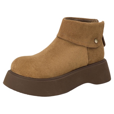 华耐厚底短筒马丁靴女