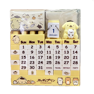 现货日本制造正品布丁狗公仔手办台历桌面积木日历万年历潮玩摆件