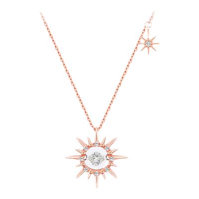 周大福独白钻石项链18k金