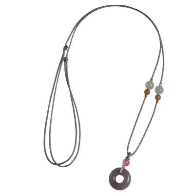 救命！烟紫玉平安扣吊坠太显白了