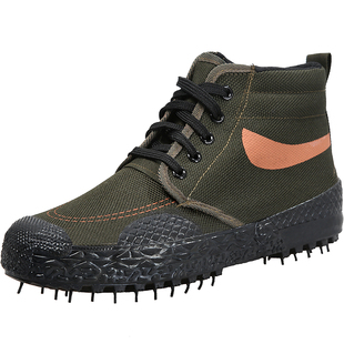 高帮解放鞋男鞋防滑耐磨户外干活劳动帆布鞋迷彩劳保鞋工地登山鞋