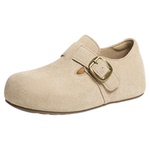 红蜻蜓厚底勃肯鞋女软底2026春季新款女鞋超火灰色一脚蹬休闲单鞋