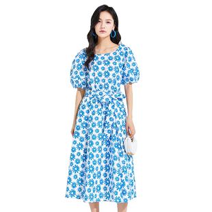 vilan/慧兰连衣裙新款女夏季彩色艺术生今年流行漂亮碎花长裙