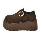 厚底加绒保暖勃肯鞋女2025冬新款百搭小个子增高磨砂皮高跟休闲鞋