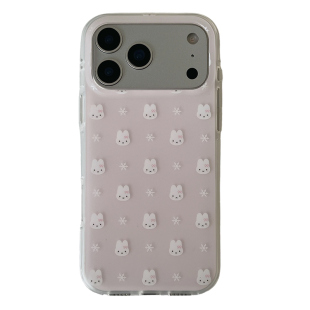 独壳 ins可爱粉色兔子毛绒挂绳适用苹果17promax手机壳日韩风iPhone16新款15防摔14pro女款13双层手机套硬壳