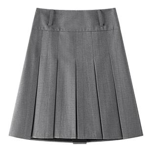 原创JK制服百褶裙女西装裙灰色夏新款半身裙短裙半裙东京岁时记jk