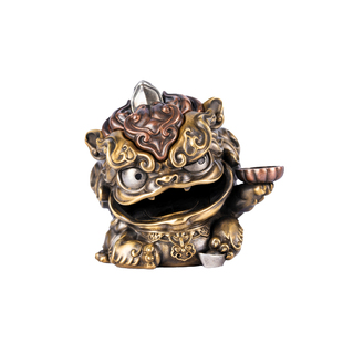 貔貅丨琢匠原创国风铜皮丘手把件办公室桌面饰品家居装饰迷你摆件
