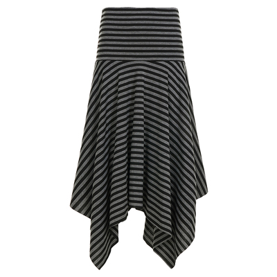 WEEKEEP 简约休闲撞色条纹不规则低腰半身裙百搭基础宽松显瘦长裙