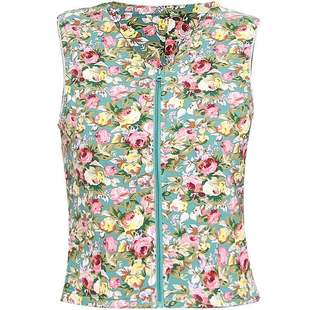 桑蚕丝背心修身马甲女士拉链丝绵马夹坎肩精品棉衣短款冬加厚保暖