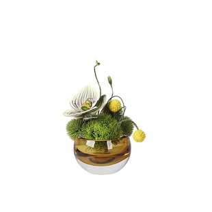 轻奢艺术高级感玻璃小花瓶插花售楼处卫生间花艺洽谈桌茶几小桌花