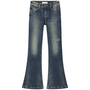 【杨幂同款】Miss Sixty2026春季新款牛仔裤女做旧磨破阔腿喇叭裤