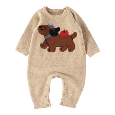 半边绒婴儿连体衣春季宝宝衣服