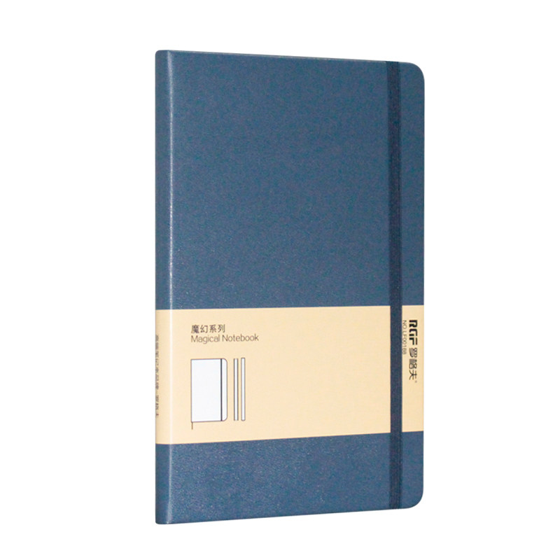 罗格夫 宝蓝色窄A5硬面笔记本6mm横线记事本70G无酸纸Moleskine型