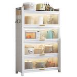 厨房置物架带柜门落地多层多功能橱柜微波炉烤箱电器置物储物碗柜