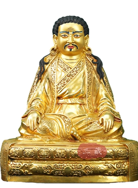 纯铜噶举三祖师佛像全鎏金家用