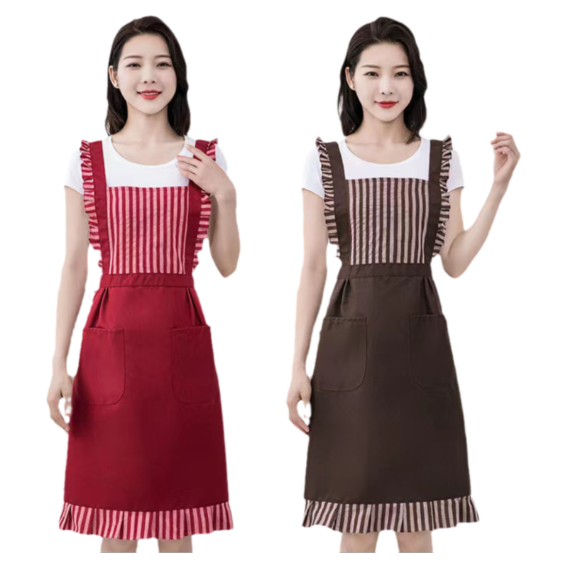 纯棉围裙家用厨房女网红新款公主裙透气防油污围腰成人韩版工作服
