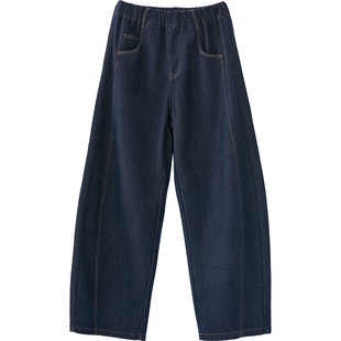 诺诺公主S1N初中生2025韩系香蕉牛仔裤女加绒春秋青少年阔腿裤子