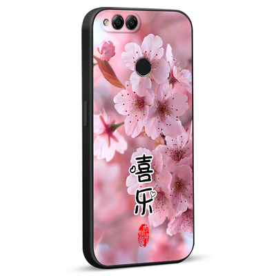 彧玺适用于荣耀畅玩7x手机壳bnd-al00国风新款honor畅完7x网红爆款保护套bnd-tl10简约文字。唱完7×手机膜hu