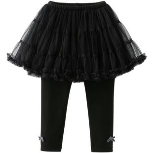 戴维贝拉女童裤子2026冬装新款儿童裙裤加绒不倒绒打底裤长裤童装