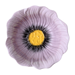 三色堇花卉釉下彩饭碗家用2025新款高颜值汤碗面碗盘子碟陶瓷餐具