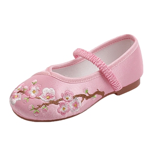 绣花鞋女童汉服鞋子古风宝宝手工民族国风古装小公主鞋老北京布鞋