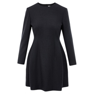 朗姿高级感轻礼服连衣裙优雅修身收腰圆领裙子女2025年冬季新款