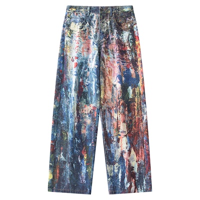 DESIGNSECRETS 25FW美式原创设计感3D油漆彩绘牛仔裤男潮流休闲裤