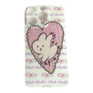 pomp原创设计手绘兔子爱心格纹三色全包防摔手机壳适用于苹果12/13/14/15promax创意不撞壳