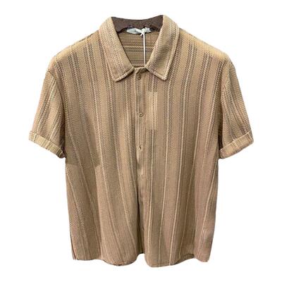 肌理设计褶皱质感男士短袖衬衫宽松免烫垂坠春夏防晒白色轻奢高级