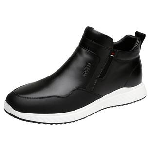 金利来男鞋冬季新款加绒棉鞋真皮高帮靴子男士韩版加厚潮流皮鞋男