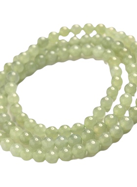 天然和田玉高冰晴水三圈手串女