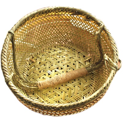 圆竹篮圆竹篮竹编子手提鸡蛋篮