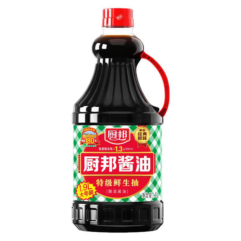 厨邦酱油1.9L大瓶特级生抽红烧