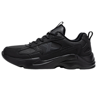 特步女鞋冬季棉鞋皮面防水加绒保暖加厚二棉运动鞋女款休闲鞋子女