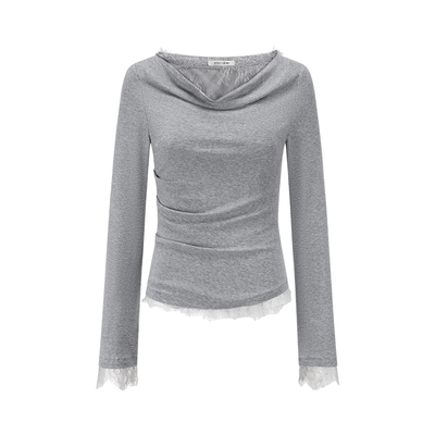 SHRO ENRO Perfect distance 新款女士法式假两件蕾丝上衣 301469