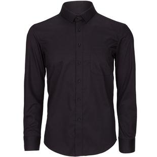 衬衫男士长袖修身韩版黑色正装免烫寸衫西装抗皱工装春季衬衣男款