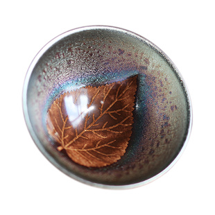 建阳建盏主人茶杯手工大号陶瓷茶具原矿复古窑变创意木叶天目茶盏