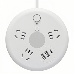 【官方正品】圆形多功能可收纳插座家用伸缩插排插板接线板拖线板
