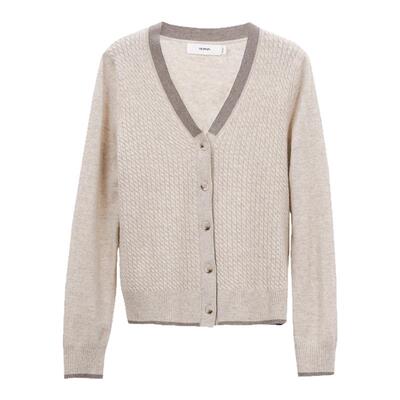 HONRN/红人v领羊毛针织衫开衫