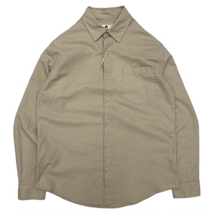 棉麻衬衫男夏季亚麻混纺日系复古欧美简约长袖宽松休闲卡其衬衣女