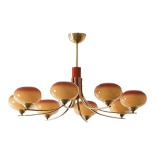 美拉德中古vintage包豪斯卧室吊灯美式复古餐厅书房客厅实木灯具