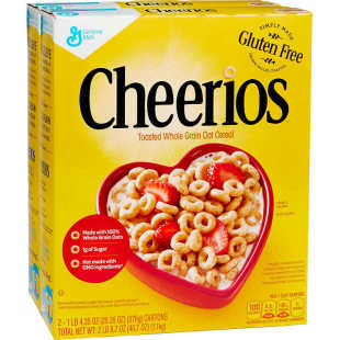 双盒包邮美国进口通用磨坊Cheerios原味高铁全谷物燕麦圈1KG零食