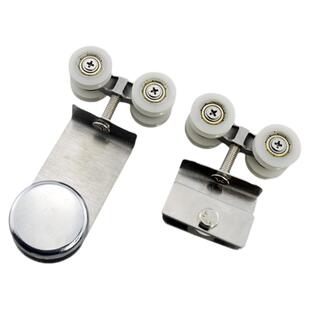 淋浴房滑轮浴室玻璃门不锈钢四吊轮推拉门隔断门轮子老式轱辘