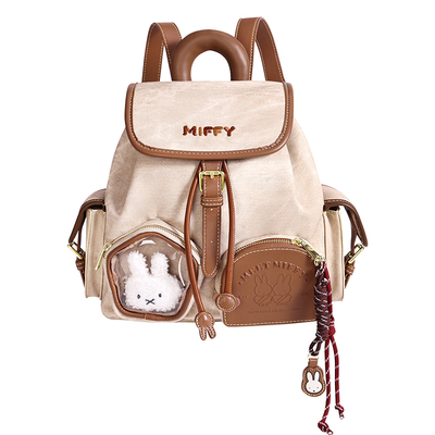 米菲书包2025年新款包包复古学院英伦风休闲时尚百搭通勤双肩包女