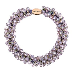 情人节礼物Cercoo/奢蔻紫穗缠珠水晶发圈头绳高级马尾皮筋手链